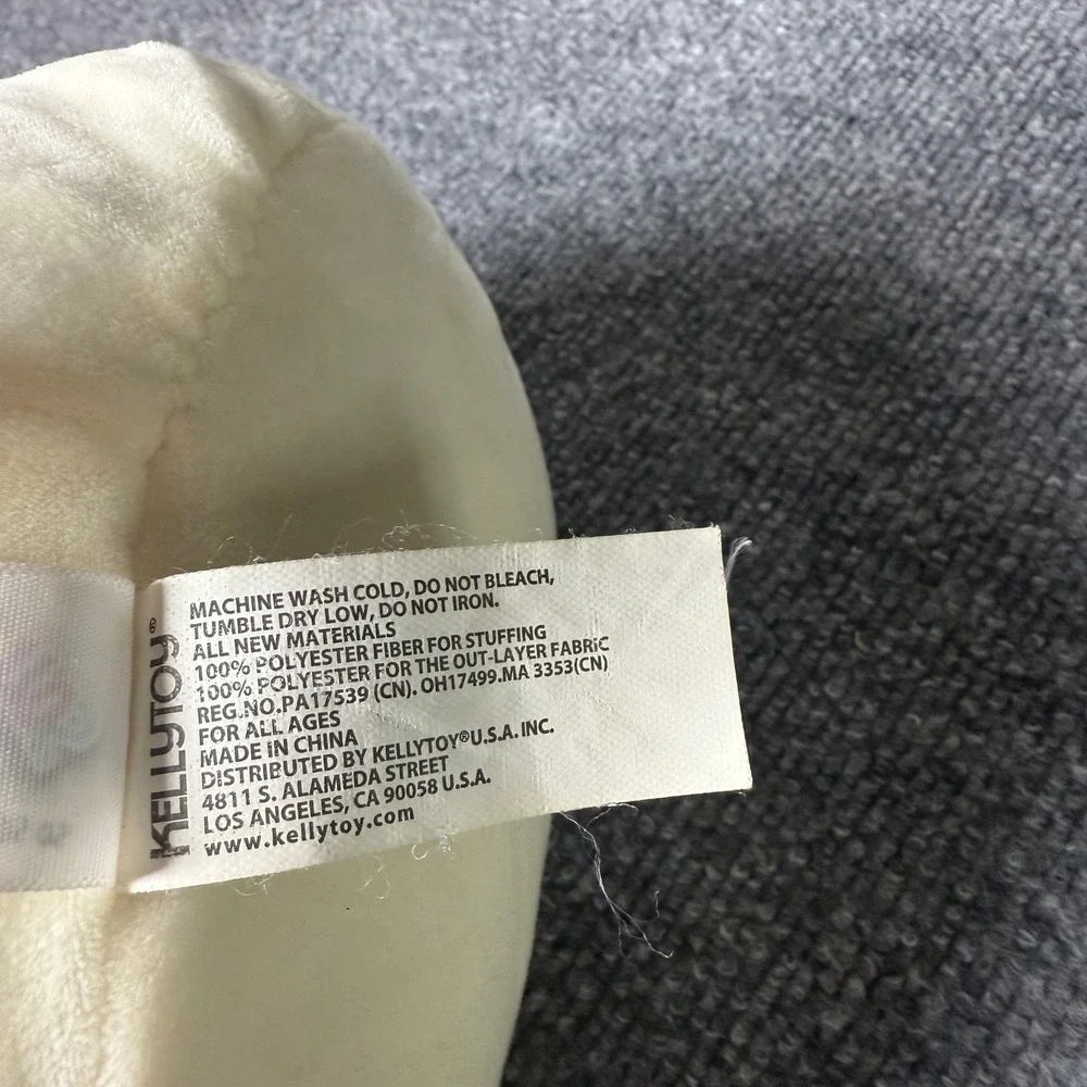 Squishmallows Q042 2019 Beige Brown Dog Plush Toy Blue Bunny Ears Stuffed Animal